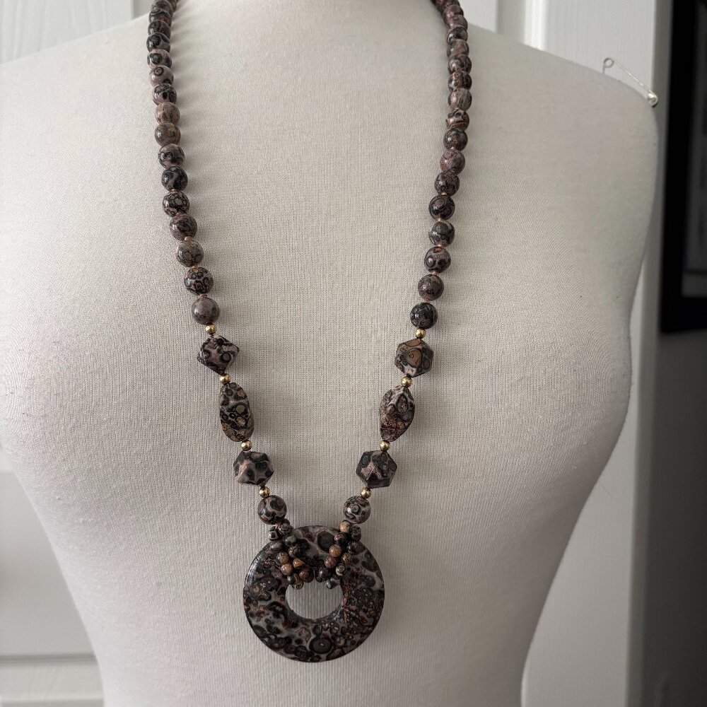 Genuine Leopard Skin Stone Necklace